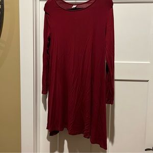 🦋2/$15🦋 Old Navy Burgundy Long Sleeve T-Shirt Dress